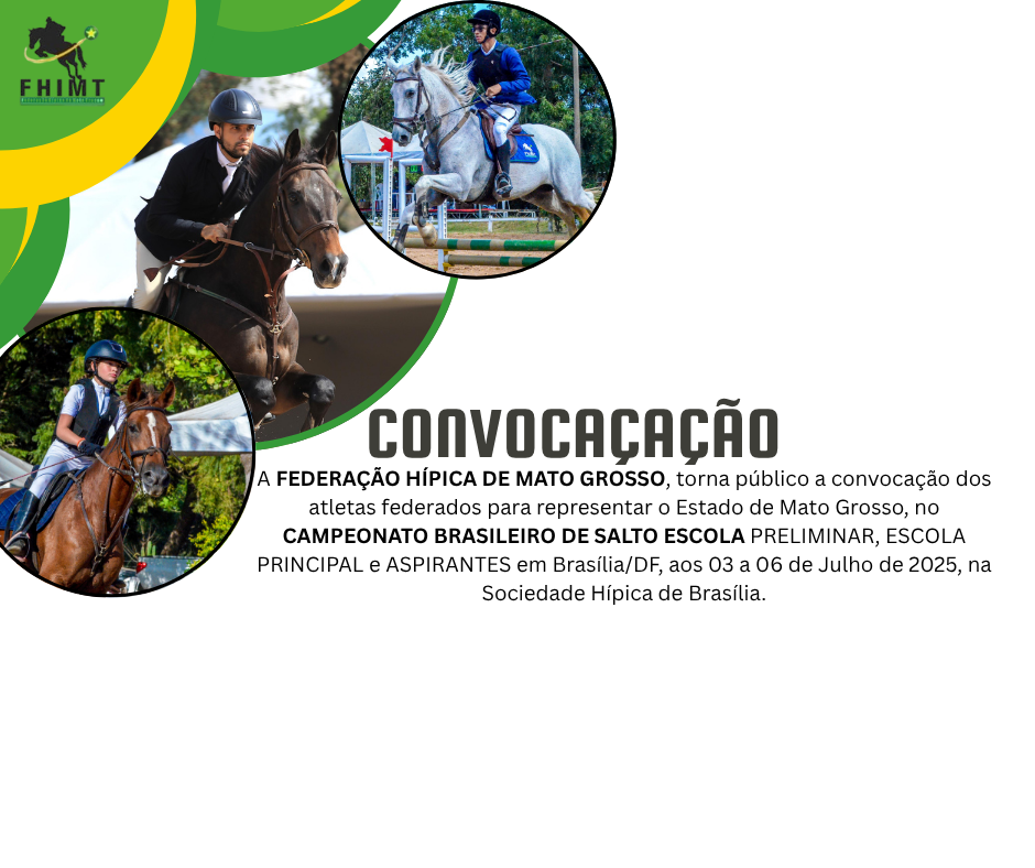 Convocação dos atletas para o Campeonato Brasileiro de Salto - CBS